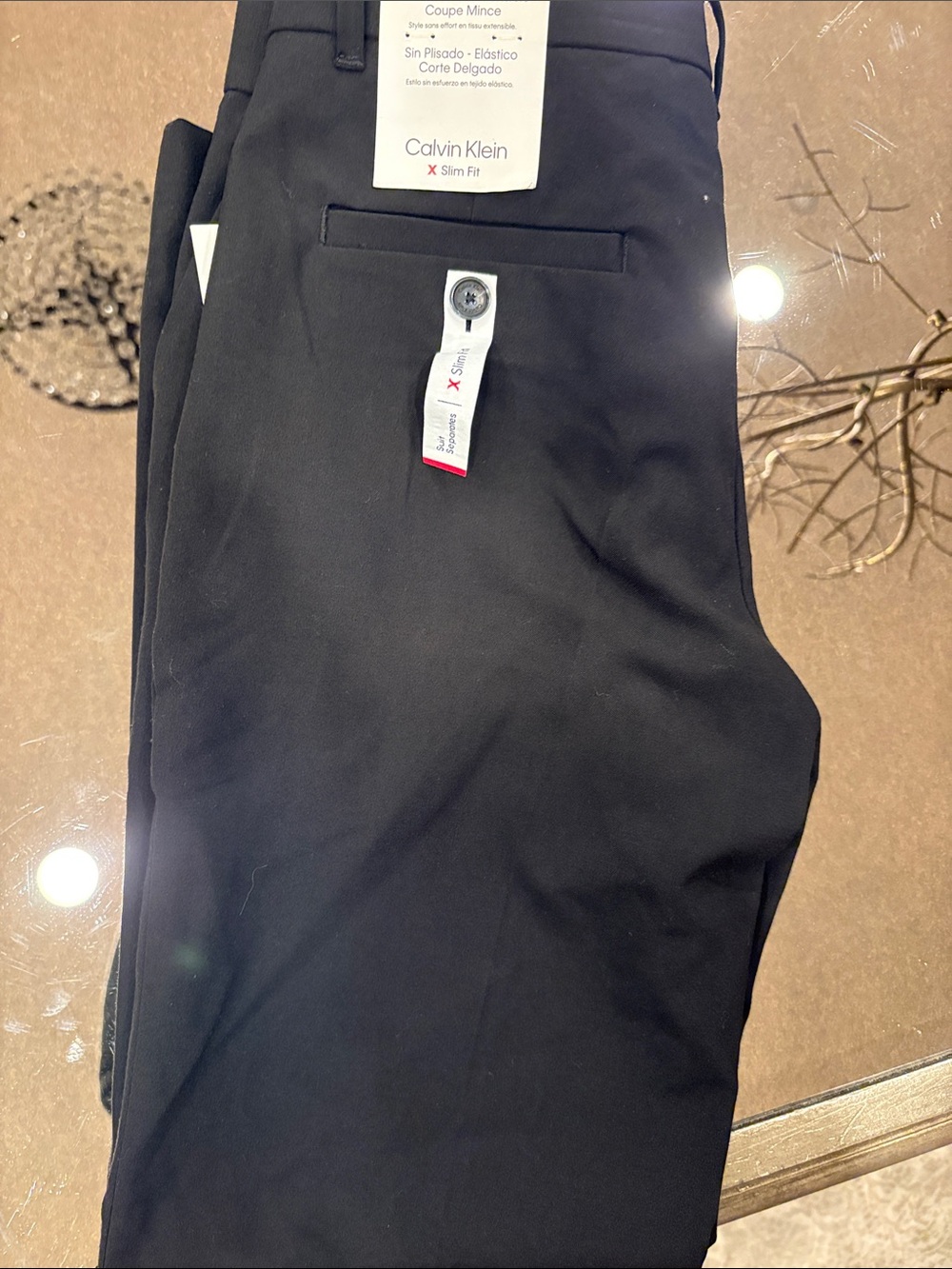 Calvin Klein Black Slim Fit Dress Pants